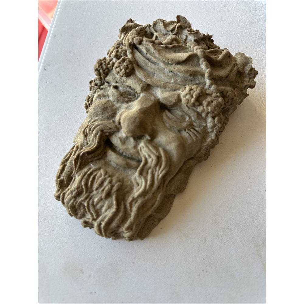 Vintage Bacchus Wall Plaque 3D Carved Look 20"‎ God of Wine